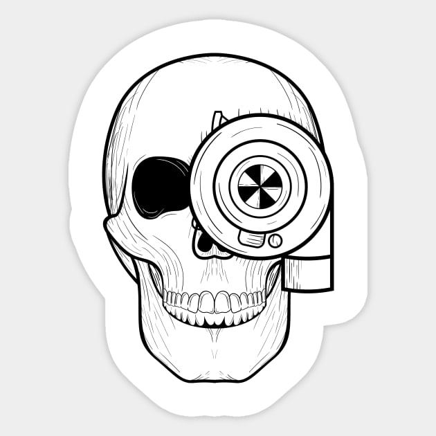 Skull Turbo Line Art Sticker by hazamaxx7